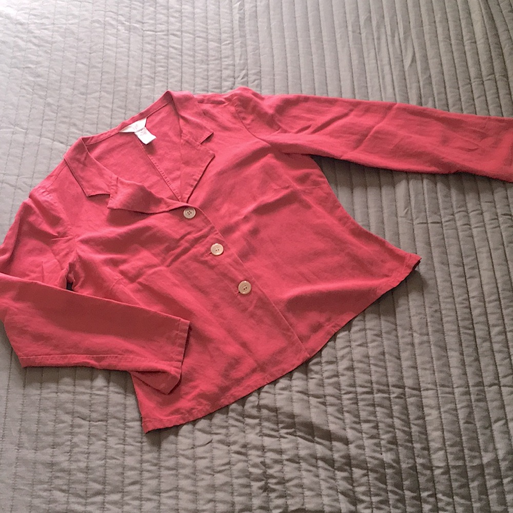 J Jill dusty pink linen button up